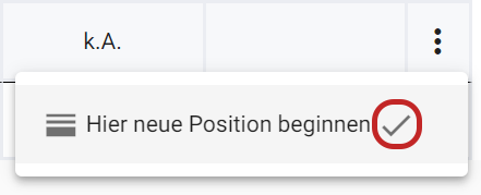 Position splitten